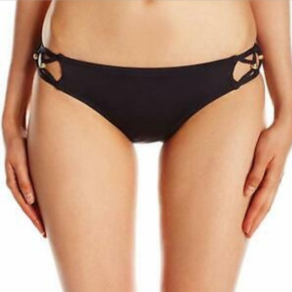 NWT Trina Turk Algiers Black and Gold 2 piece matching bikini set - Picture 4 of 14
